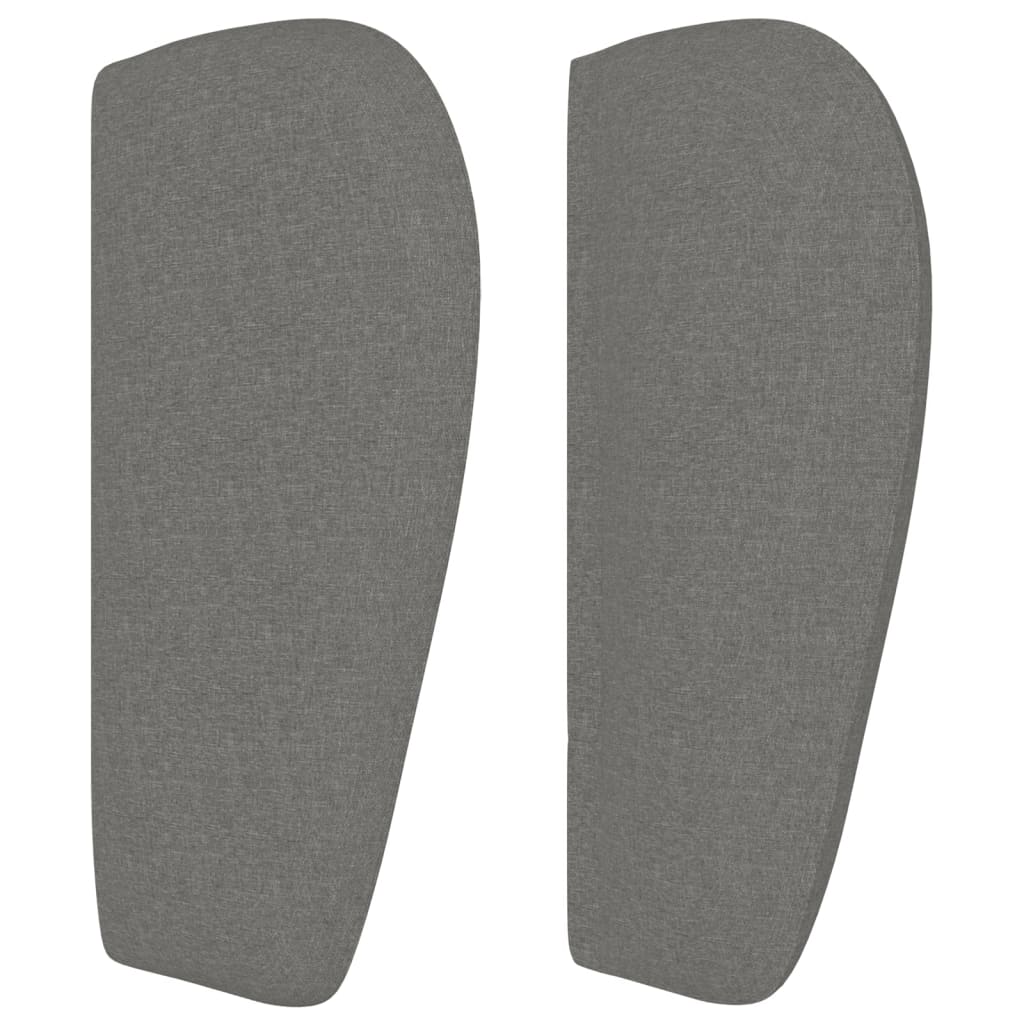 sengegavl med kanter 83x23x78/88 cm stof mørkegrå - Image 4