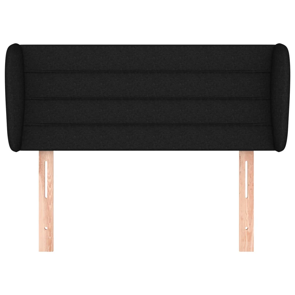 sengegavl med kanter 83x23x78/88 cm stof sort - Image 3