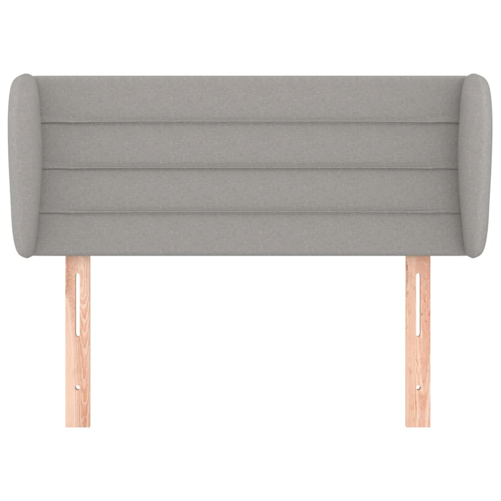 sengegavl med kanter 93x16x78/128 cm stof lysegrå - Image 3