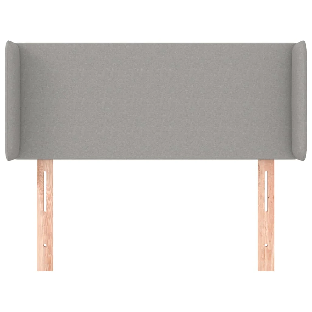sengegavl med kanter 93x16x78/128 cm stof lysegrĂĄ - Image 3