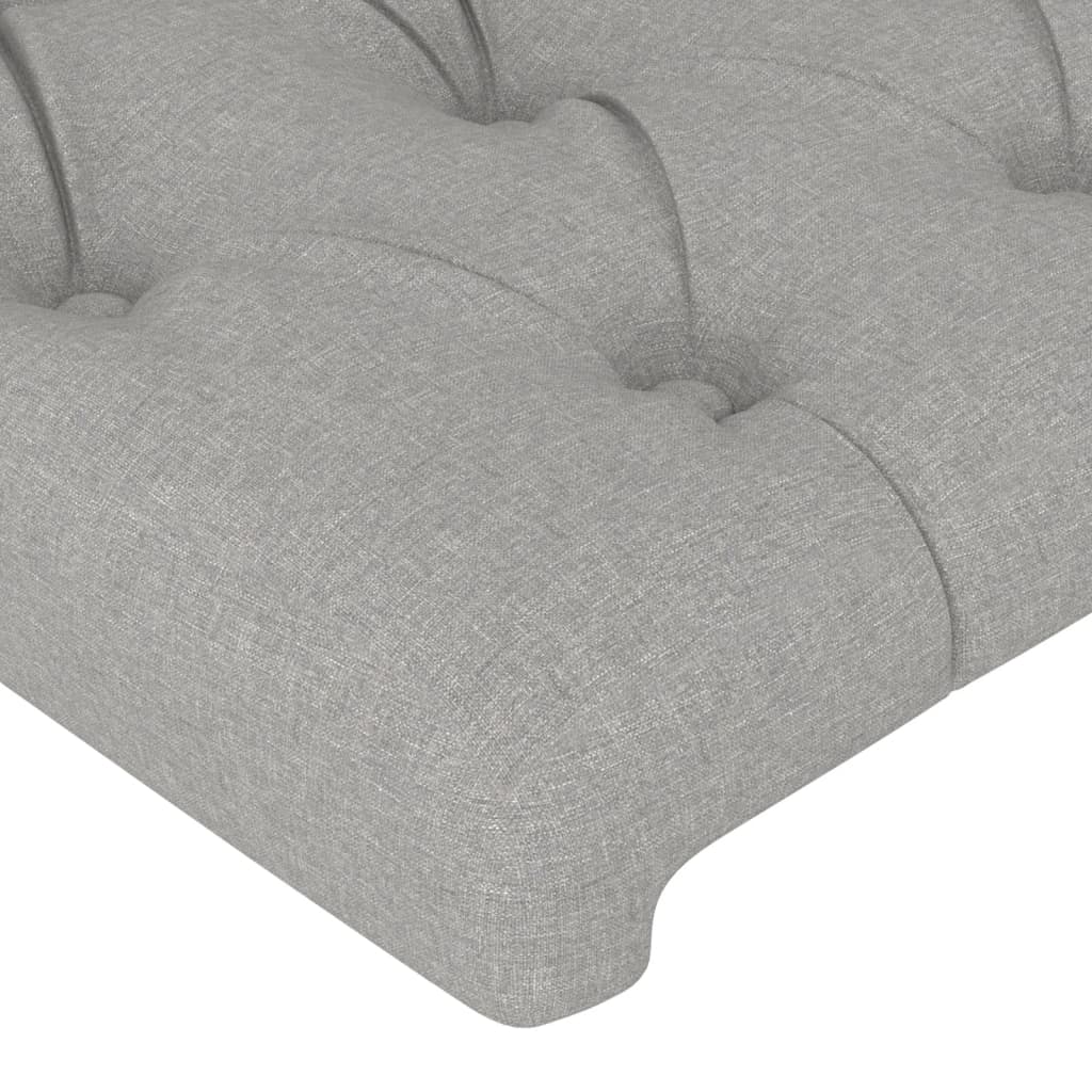 sengegavl med kanter 93x16x78/128 cm stof lysegrå - Image 5