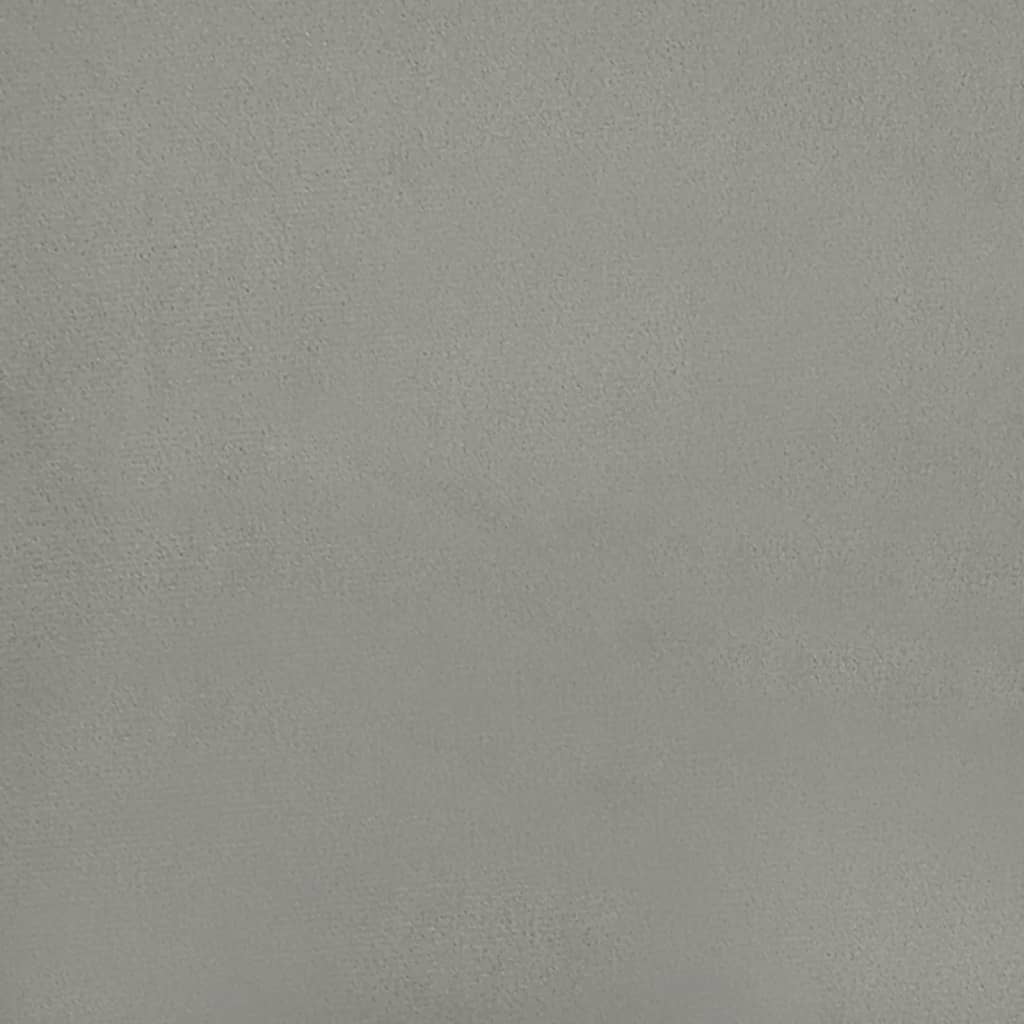 sengegavl med kanter 93x16x78/88 cm fløjl lysegrå - Image 6