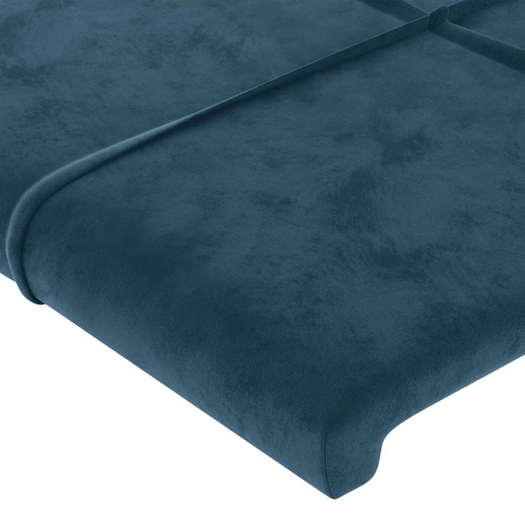 sengegavl med kanter 93x16x78/88 cm fløjl mørkeblå - Image 5