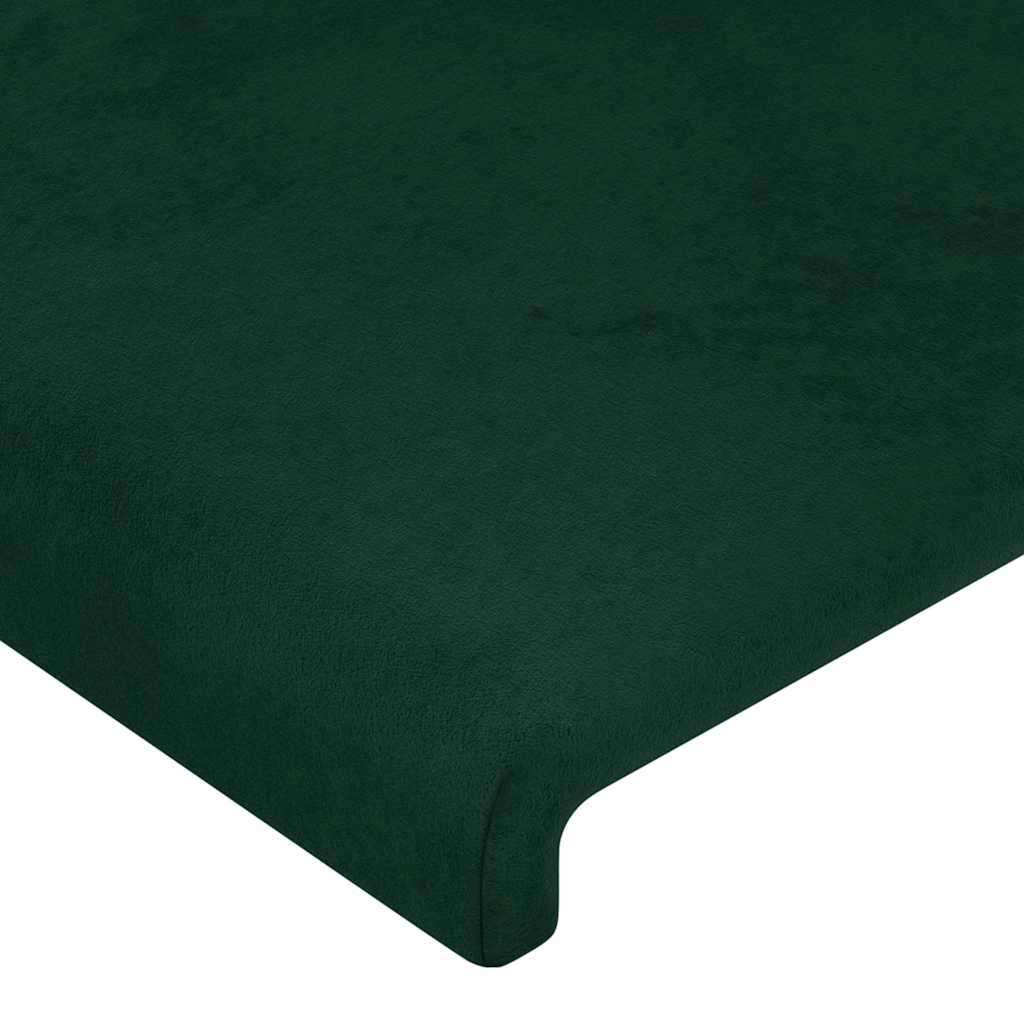 sengegavl med kanter 93x16x78/88 cm fløjl mørkegrøn - Image 4