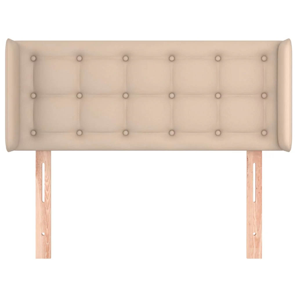 sengegavl med kanter 93x16x78/88 cm kunstlæder cappuccino - Image 3