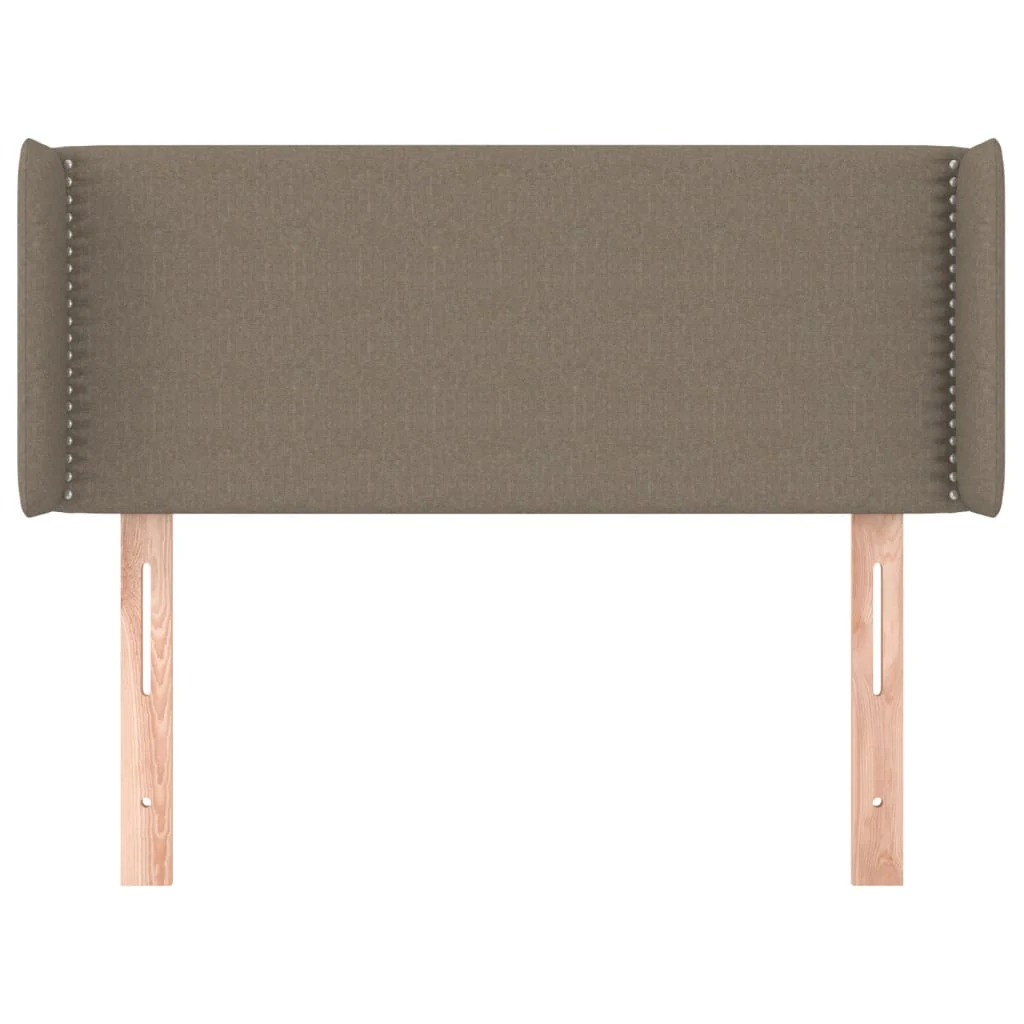 sengegavl med kanter 93x16x78/88 cm stof gråbrun - Image 3