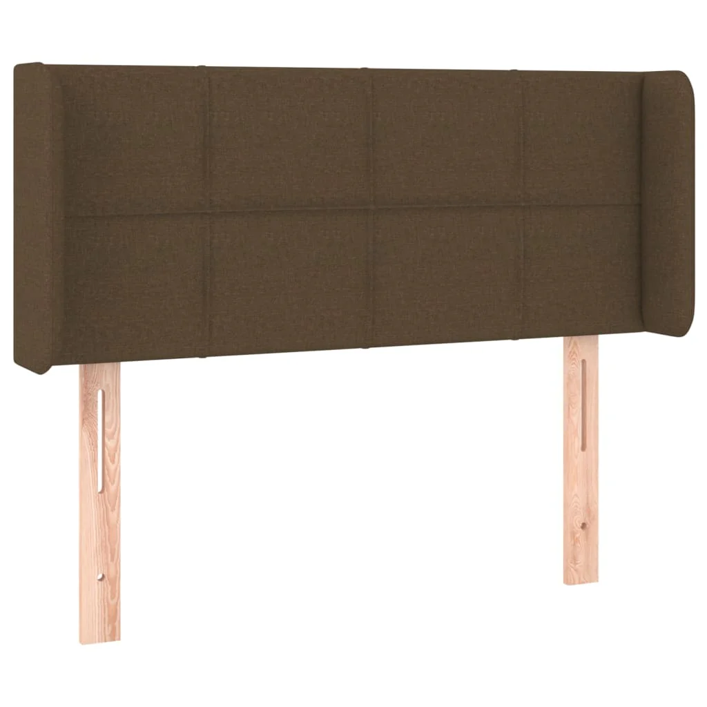 sengegavl med kanter 93x16x78/88 cm stof mørkebrun - Image 2