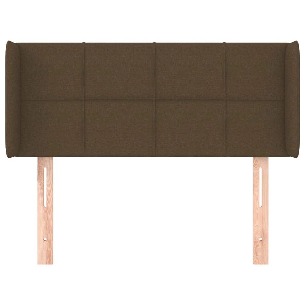 sengegavl med kanter 93x16x78/88 cm stof mørkebrun - Image 3