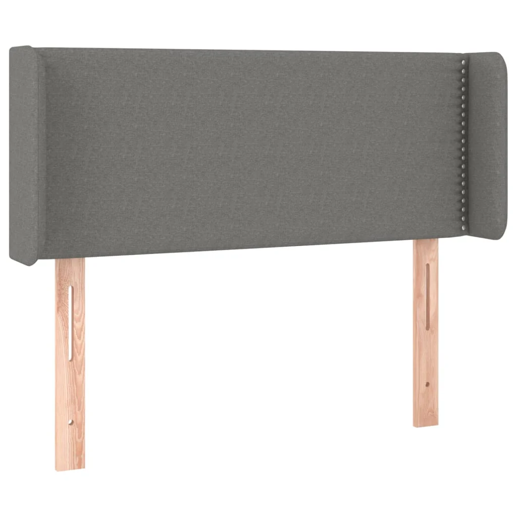 sengegavl med kanter 93x16x78/88 cm stof mørkegrå - Image 2