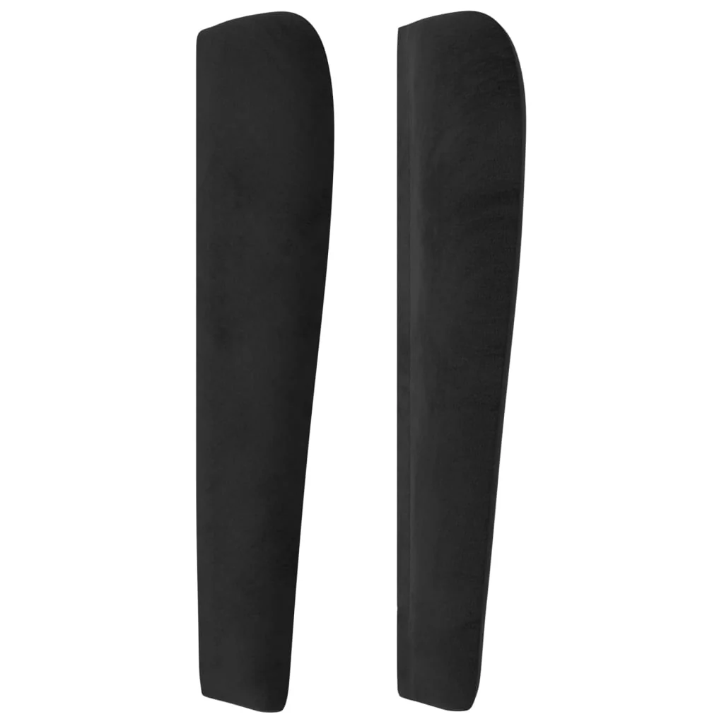 sengegavl med kanter 93x23x118/128 cm fløjl sort - Image 4