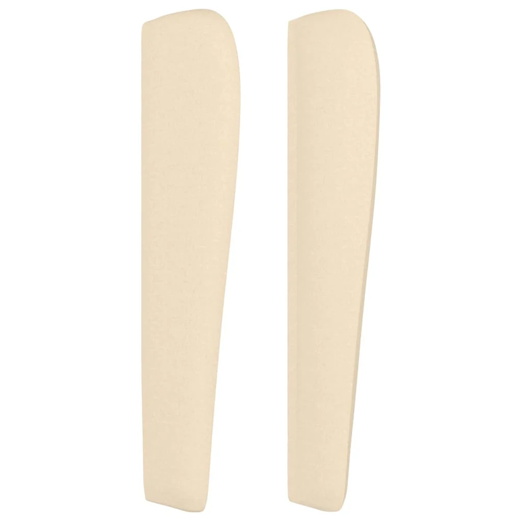 sengegavl med kanter 93x23x118/128 cm stof cremefarvet - Image 4