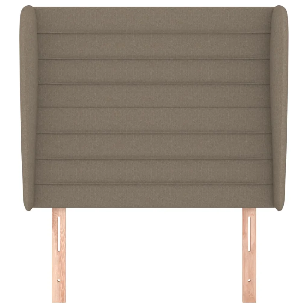 sengegavl med kanter 93x23x118/128 cm stof gråbrun - Image 3