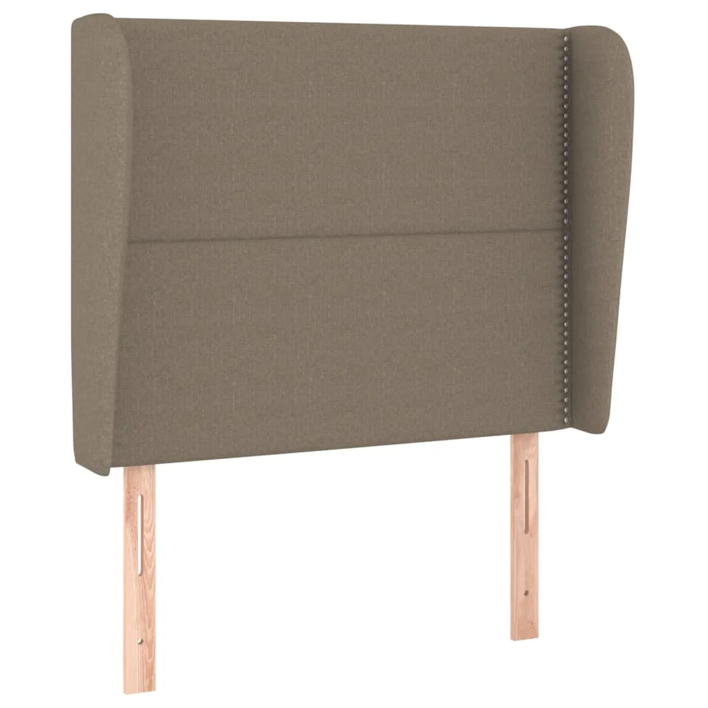 sengegavl med kanter 93x23x118/128 cm stof gråbrun - Image 2