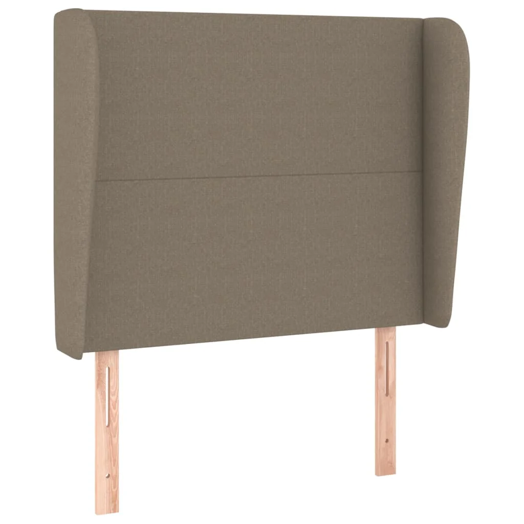 sengegavl med kanter 93x23x118/128 cm stof gråbrun - Image 2