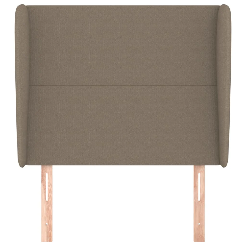 sengegavl med kanter 93x23x118/128 cm stof gråbrun - Image 3