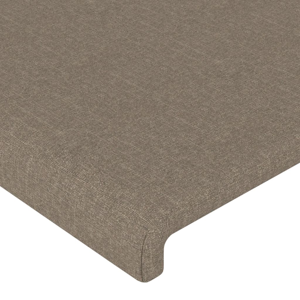 sengegavl med kanter 93x23x118/128 cm stof gråbrun - Image 5