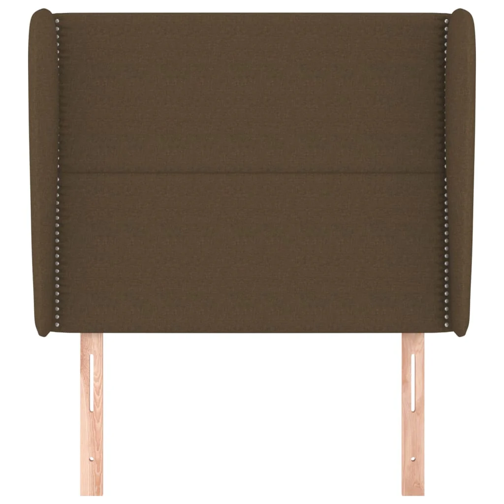 sengegavl med kanter 93x23x118/128 cm stof mørkebrun - Image 3