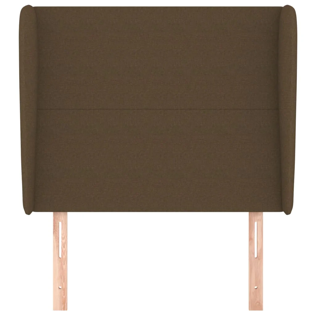sengegavl med kanter 93x23x118/128 cm stof mørkebrun - Image 3