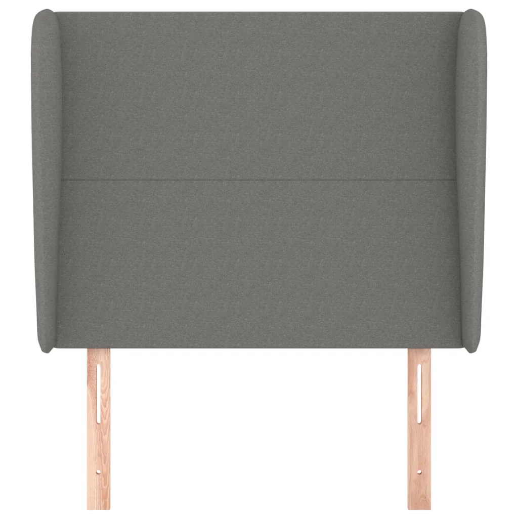 sengegavl med kanter 93x23x118/128 cm stof mørkegrå - Image 3