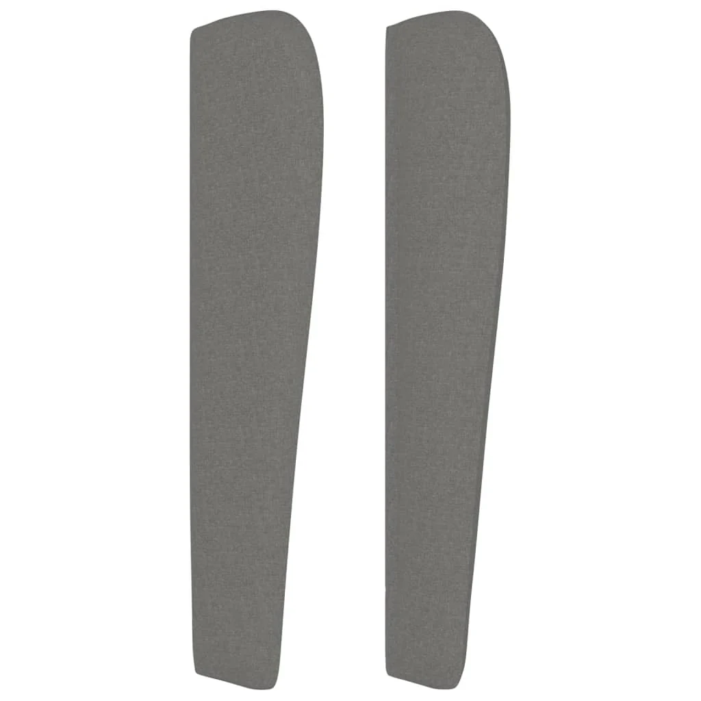 sengegavl med kanter 93x23x118/128 cm stof mørkegrå - Image 4