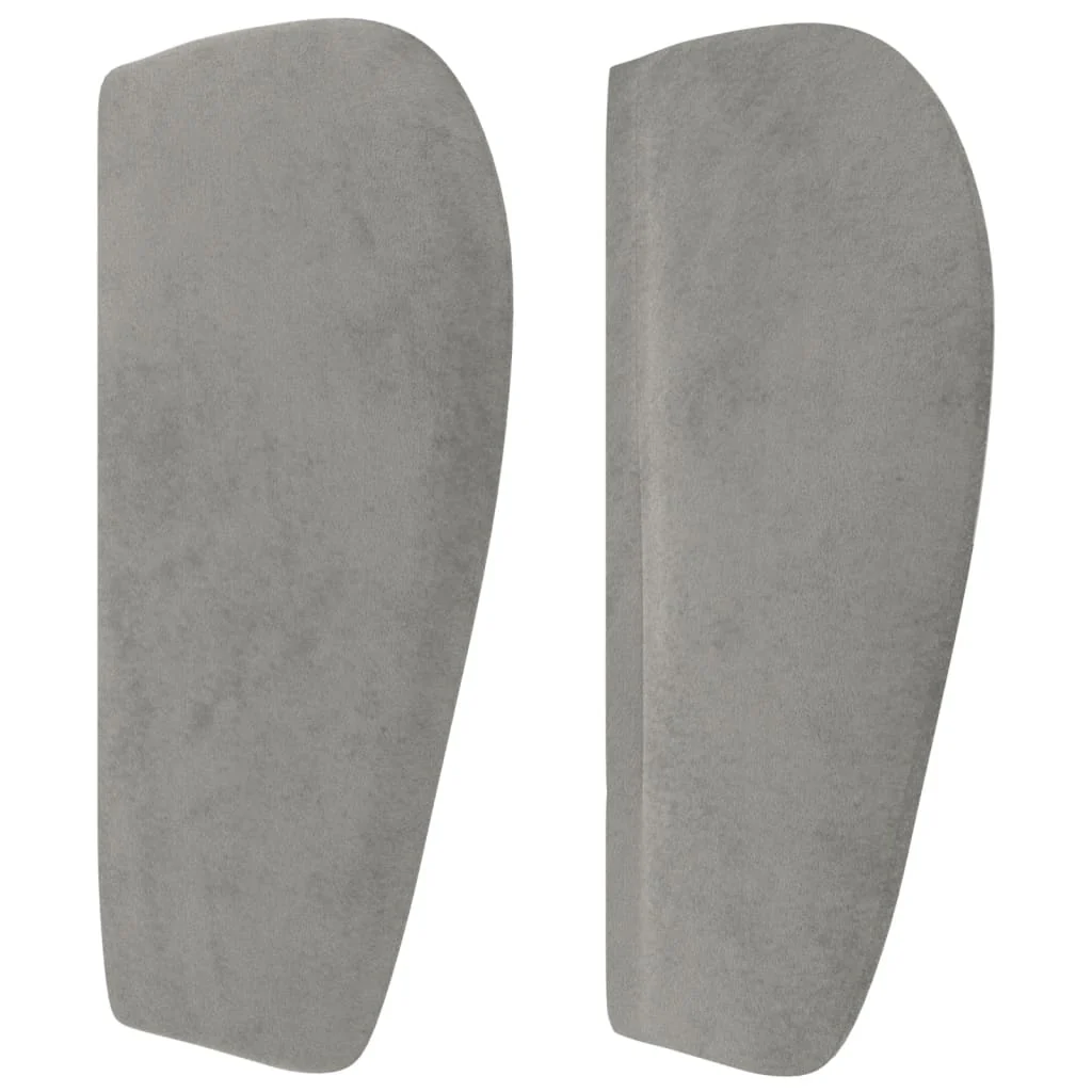 sengegavl med kanter 93x23x78/128 cm fløjl lysegrå - Image 4