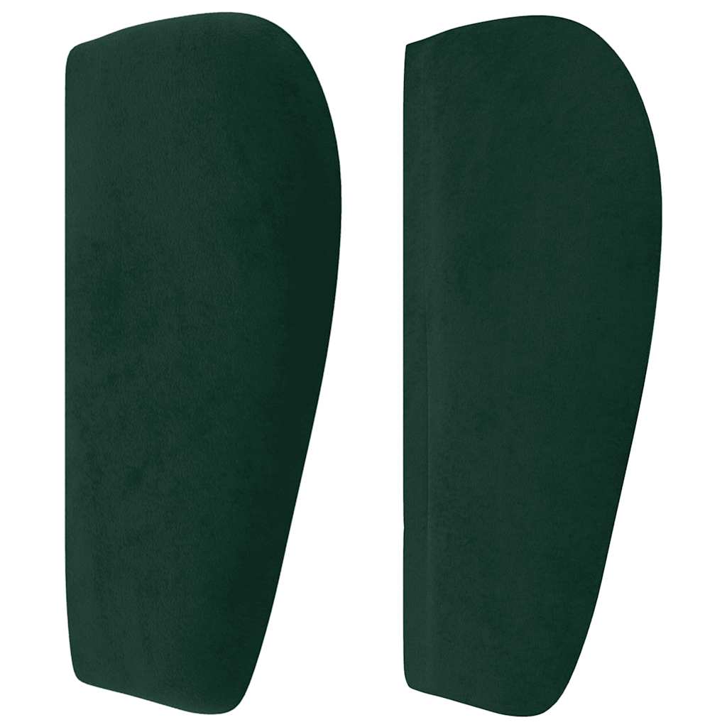 sengegavl med kanter 93x23x78/88 cm fløjl mørkegrøn - Image 4