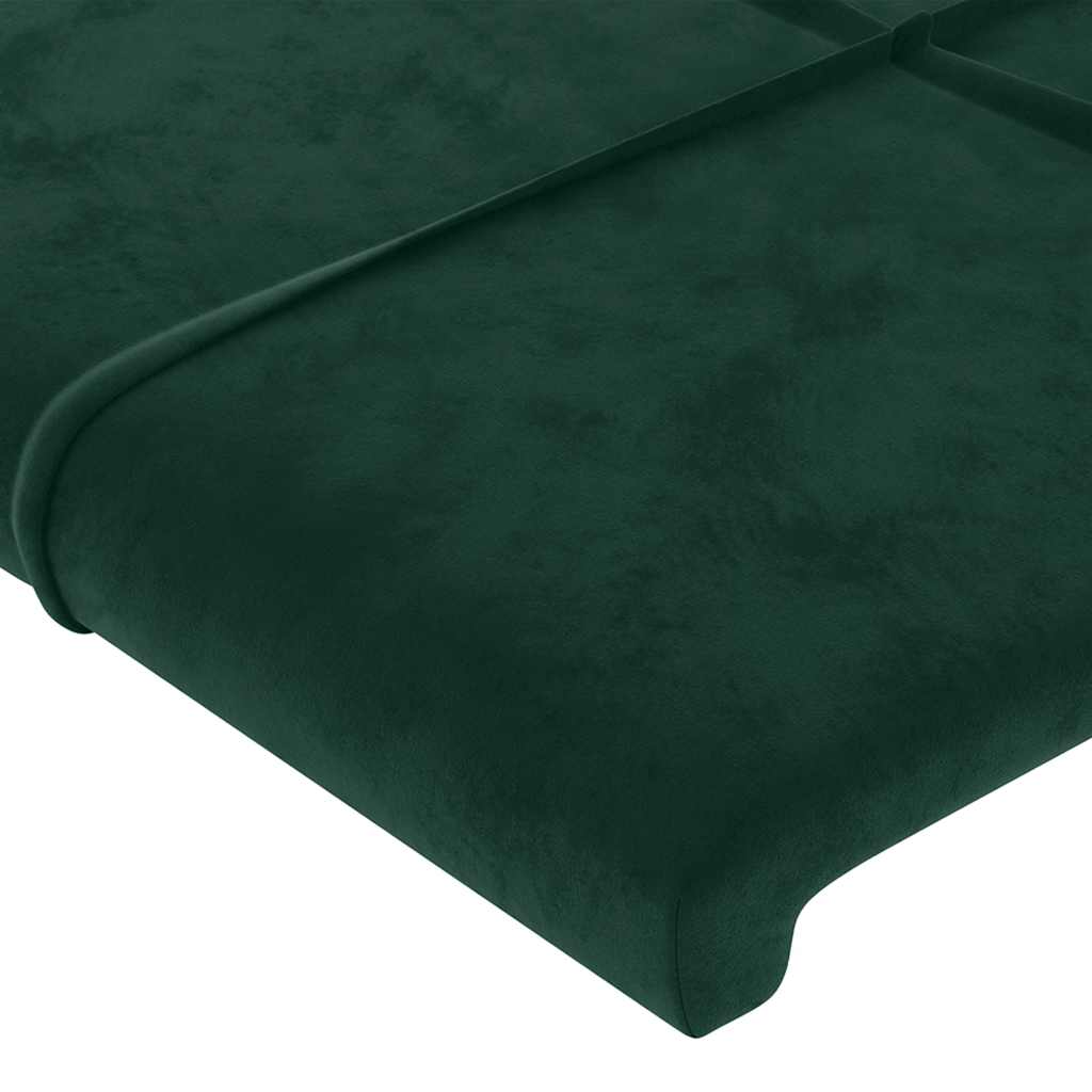sengegavl med kanter 93x23x78/88 cm fløjl mørkegrøn - Image 5