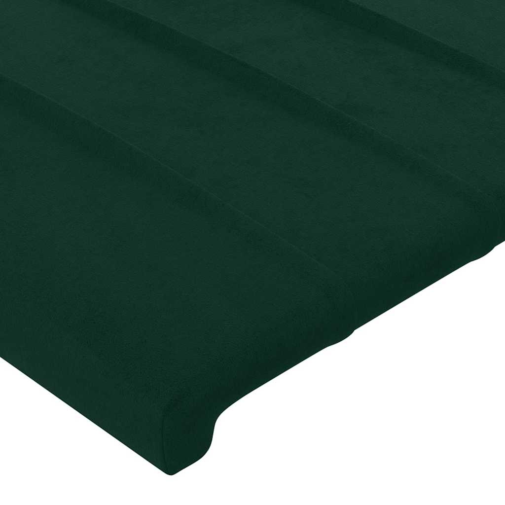 sengegavl med kanter 93x23x78/88 cm fløjl mørkegrøn - Image 5