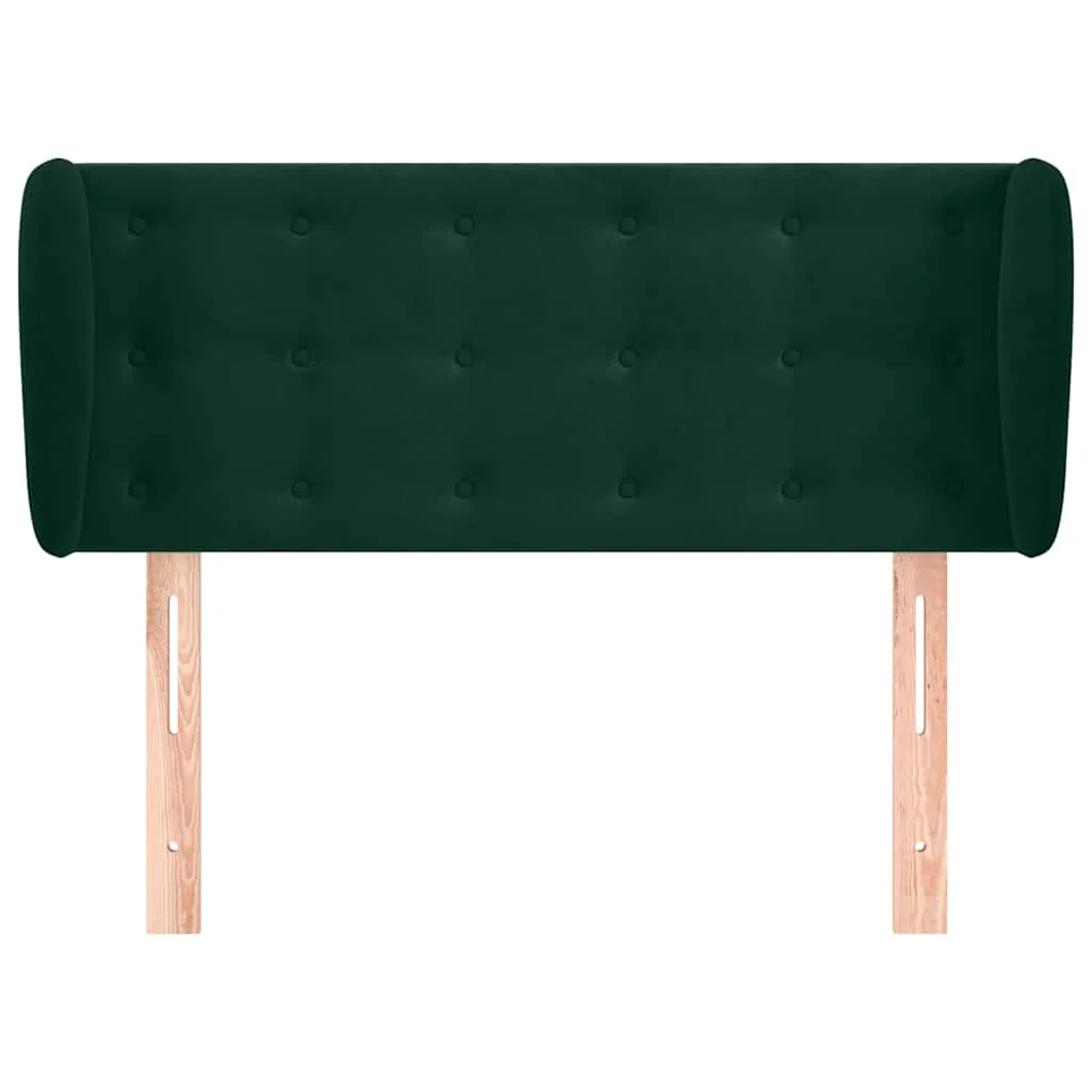 sengegavl med kanter 93x23x78/88 cm fløjl mørkegrøn - Image 3