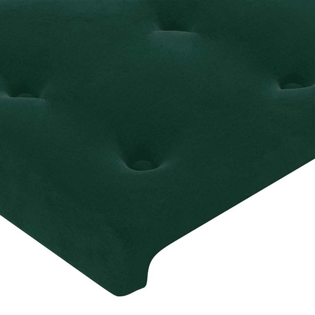 sengegavl med kanter 93x23x78/88 cm fløjl mørkegrøn - Image 5