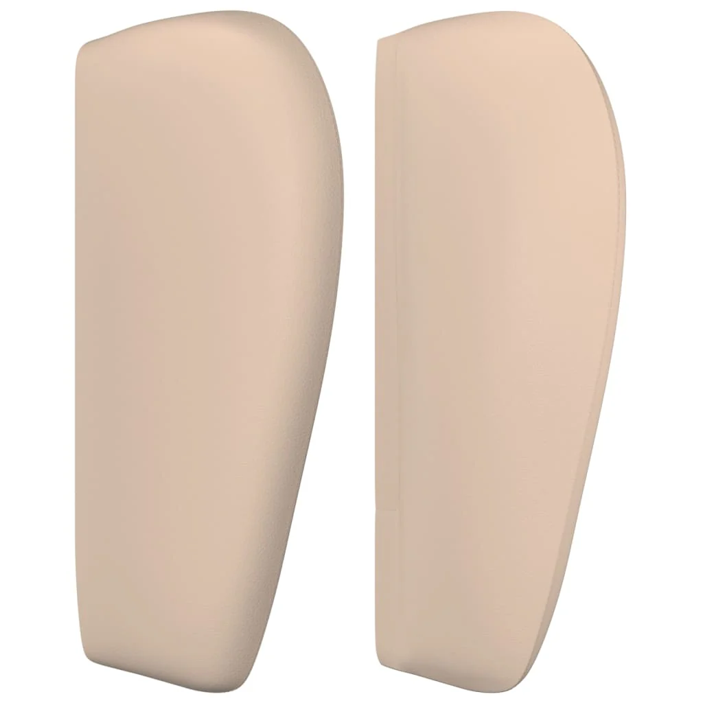 sengegavl med kanter 93x23x78/88 cm kunstlæder cappuccino - Image 4