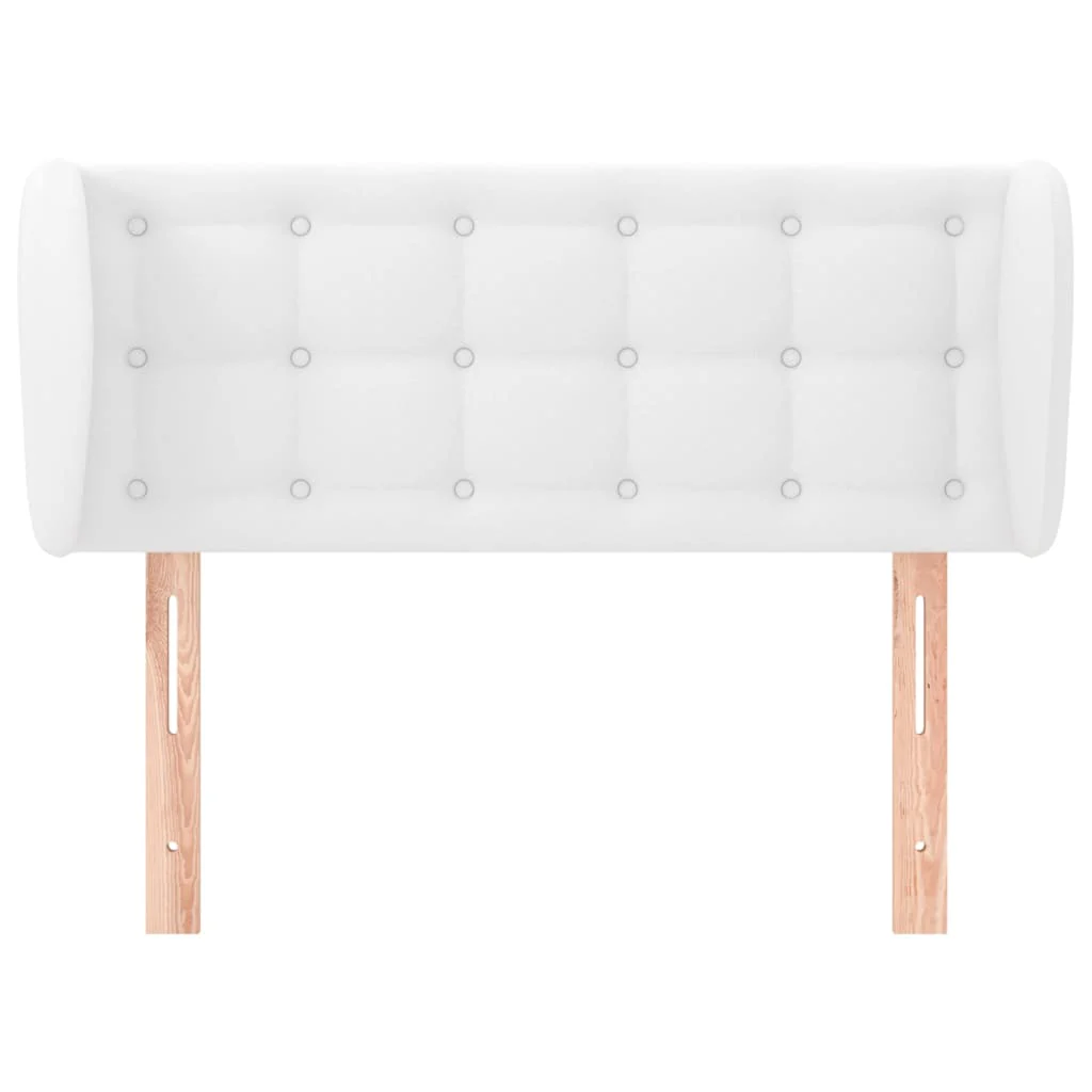 sengegavl med kanter 93x23x78/88 cm kunstlæder hvid - Image 3