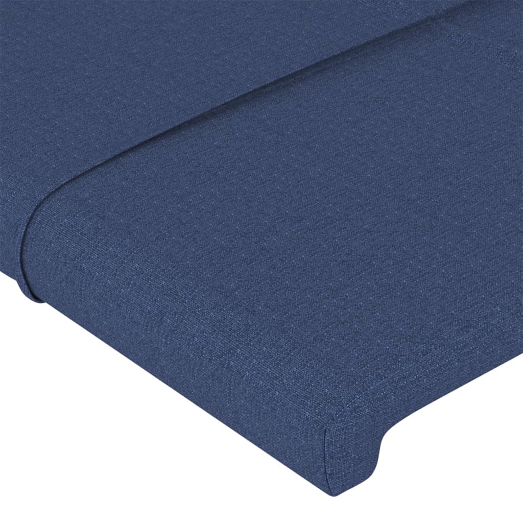 sengegavl med kanter 93x23x78/88 cm stof blå - Image 5