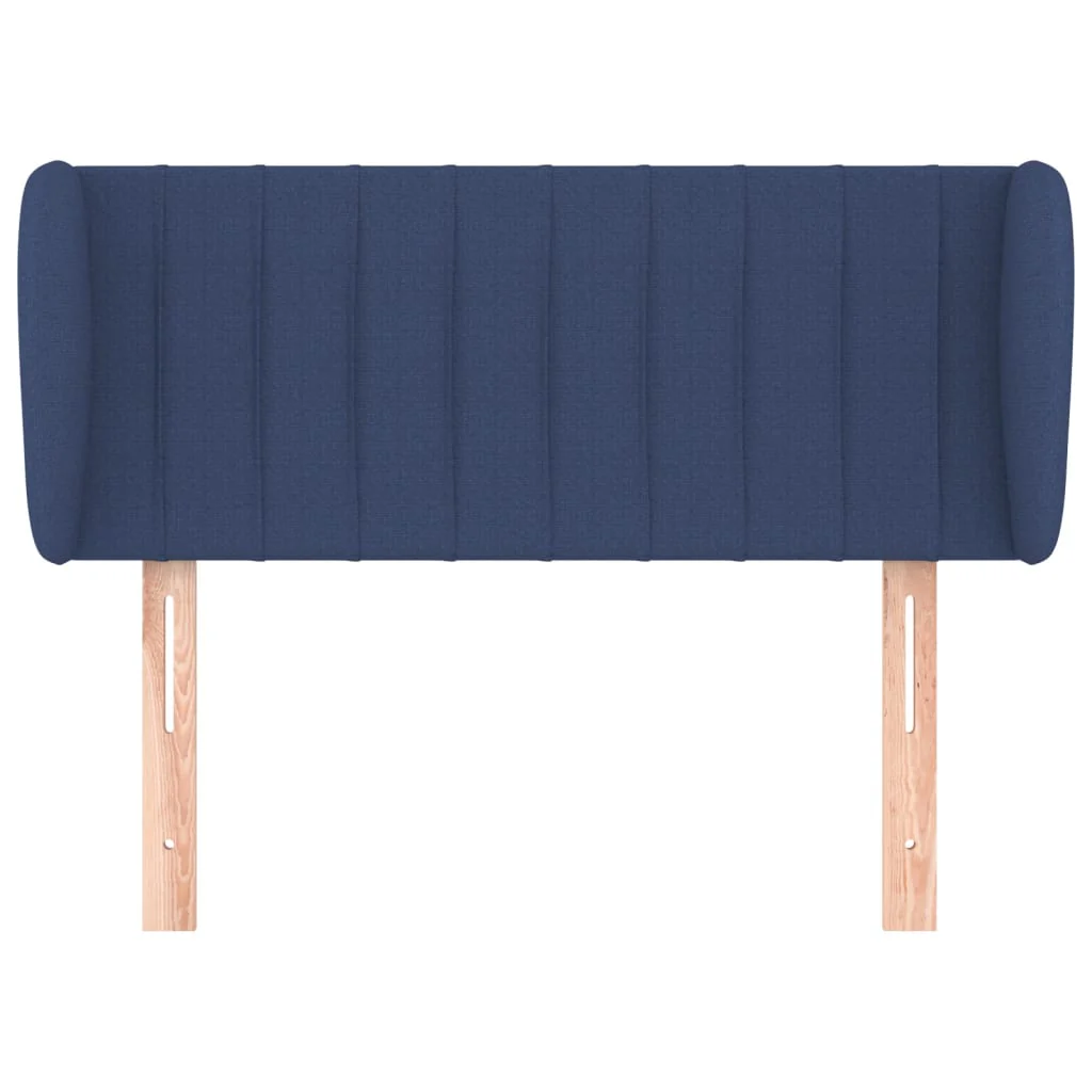 sengegavl med kanter 93x23x78/88 cm stof blå - Image 3