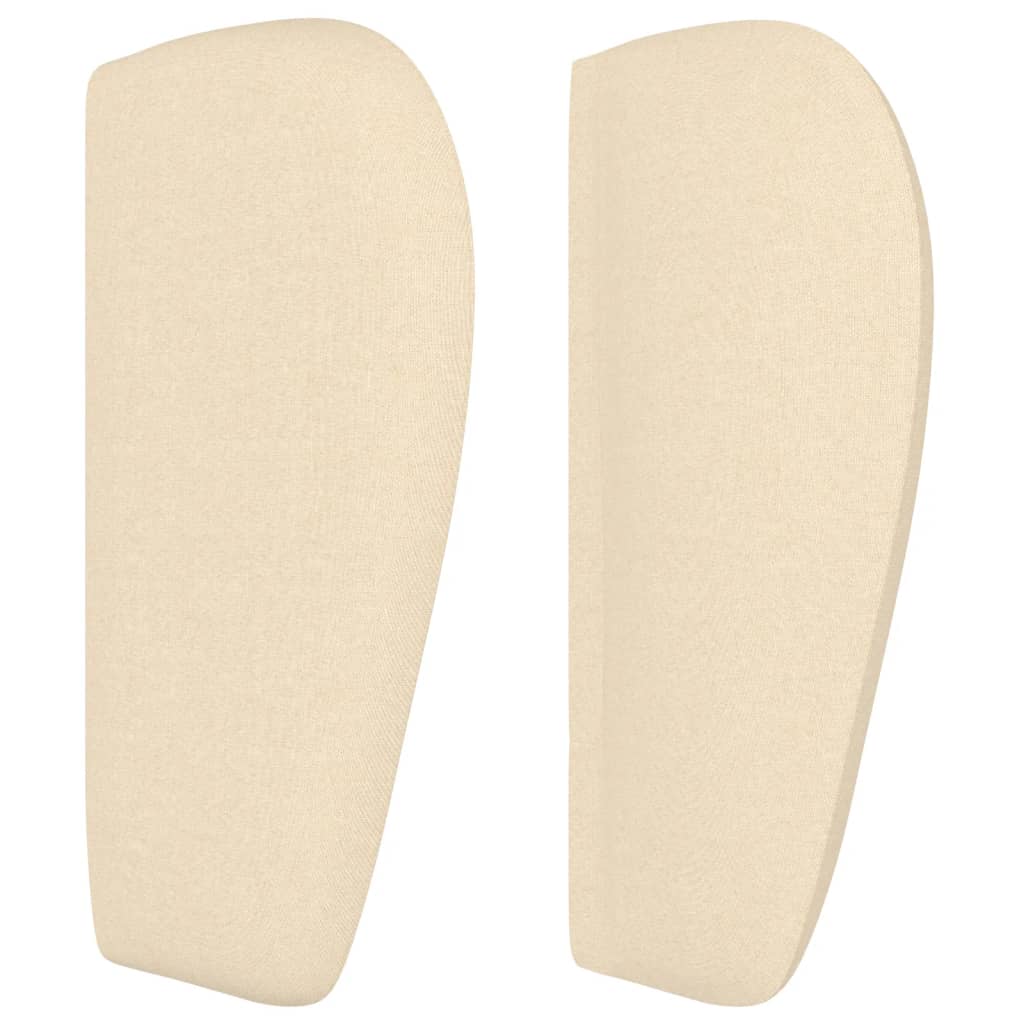 sengegavl med kanter 93x23x78/88 cm stof cremefarvet - Image 4