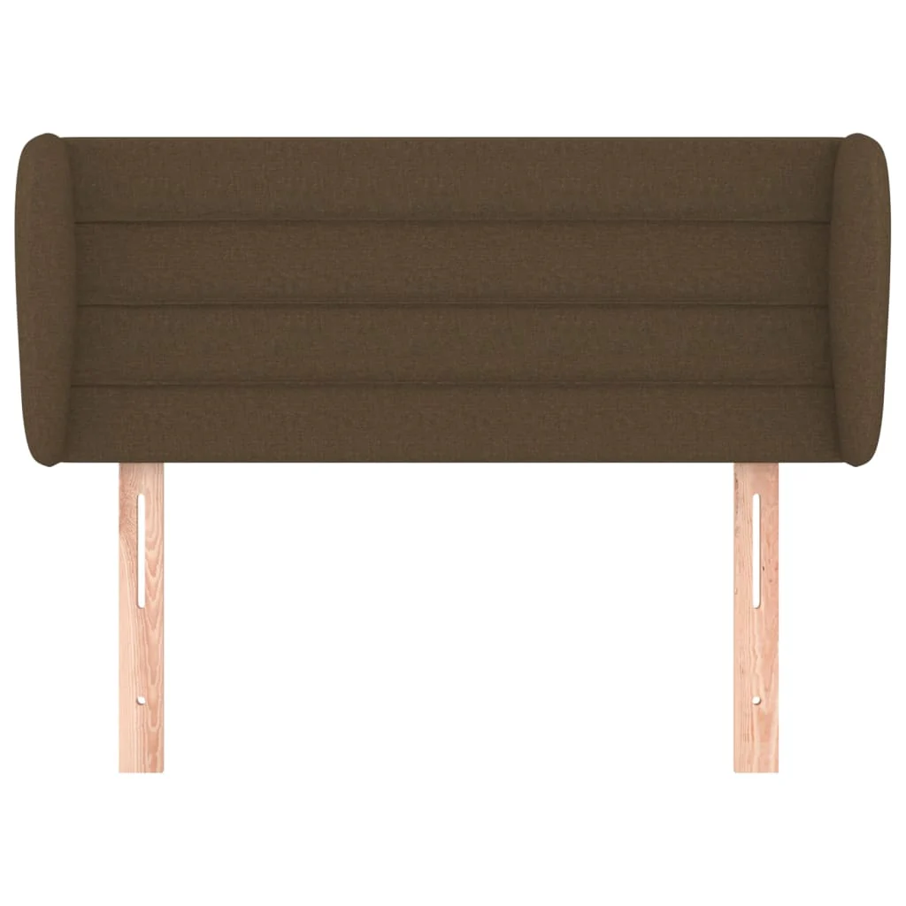 sengegavl med kanter 93x23x78/88 cm stof mørkebrun - Image 3