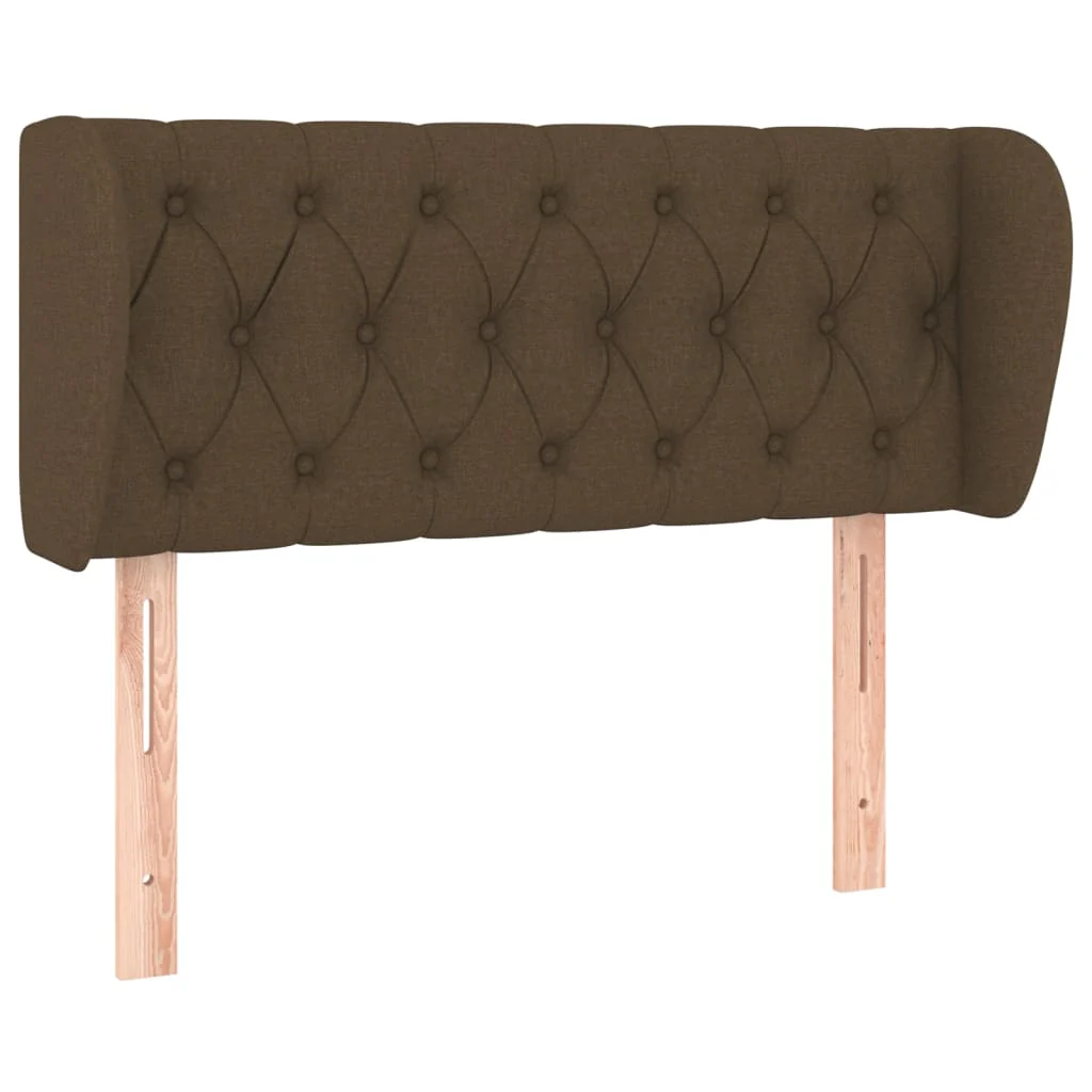 sengegavl med kanter 93x23x78/88 cm stof mørkebrun - Image 2