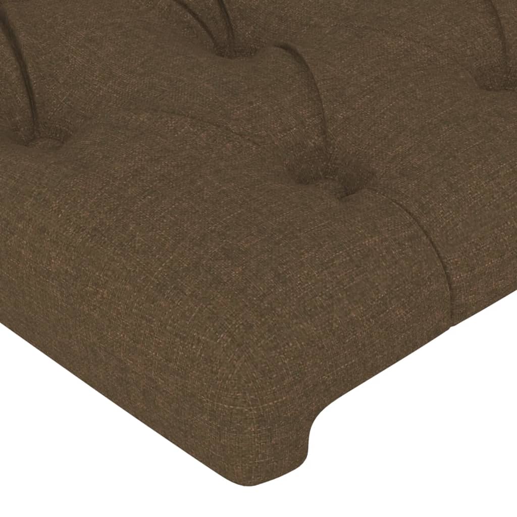 sengegavl med kanter 93x23x78/88 cm stof mørkebrun - Image 5