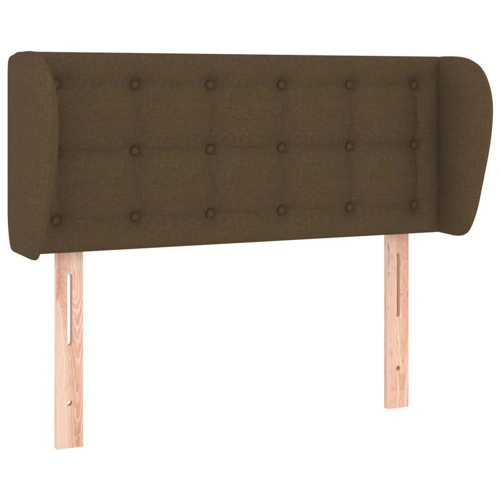 sengegavl med kanter 93x23x78/88 cm stof mørkebrun - Image 2