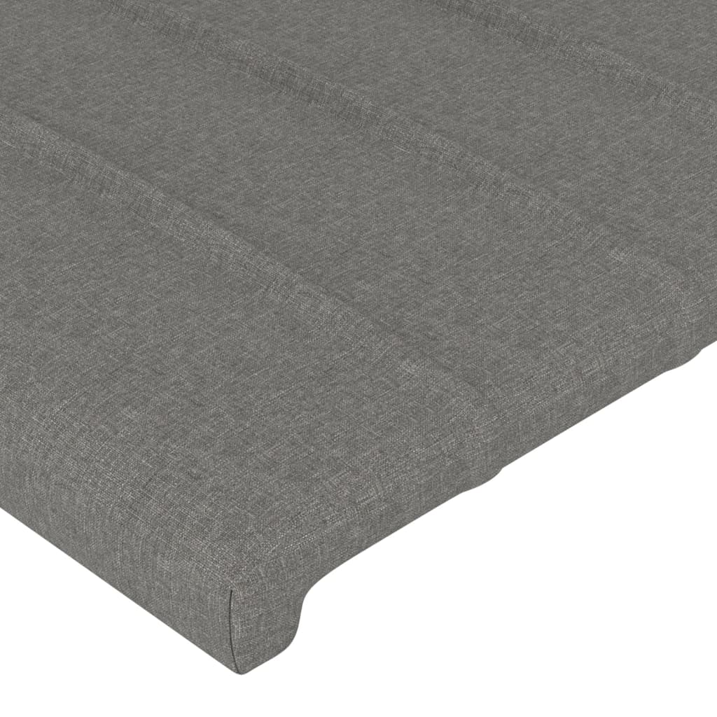 sengegavl med kanter 93x23x78/88 cm stof mørkegrå - Image 5