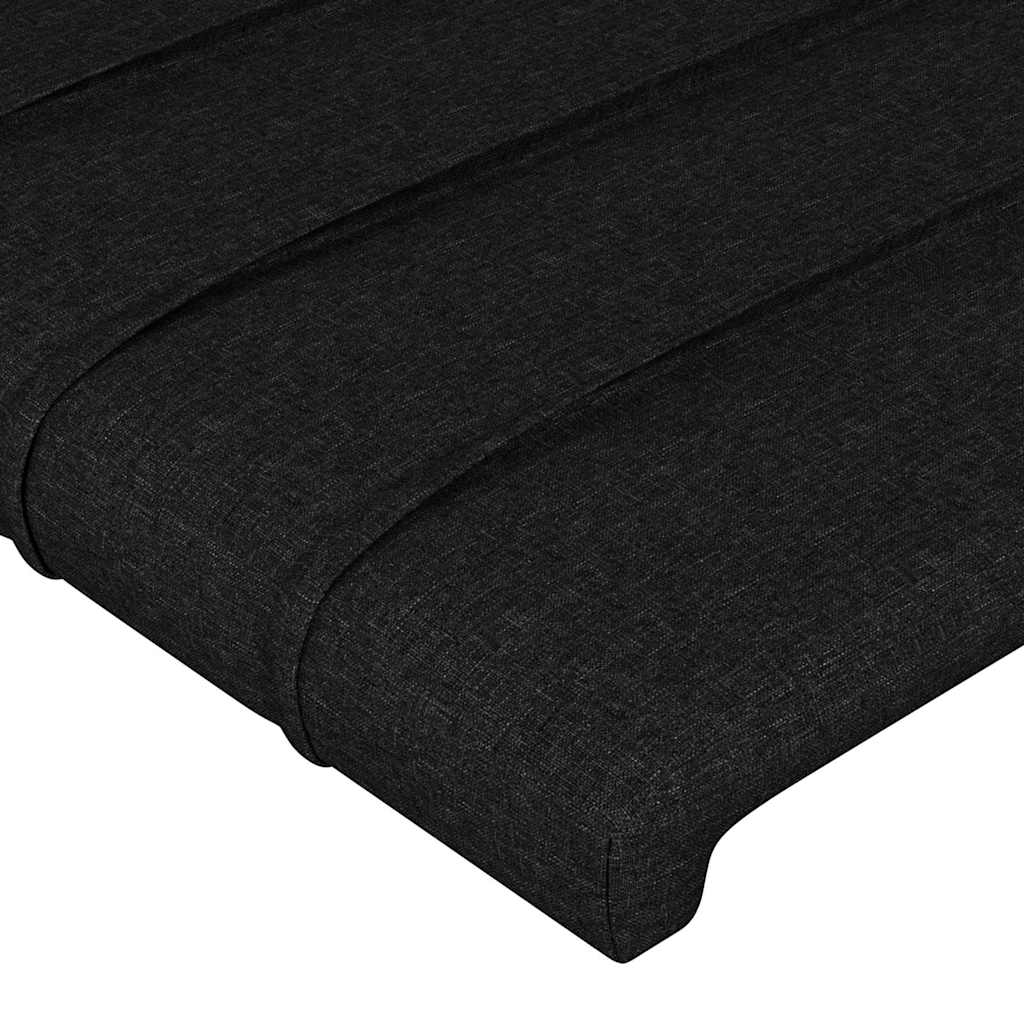 sengegavl med kanter 93x23x78/88 cm stof sort - Image 5