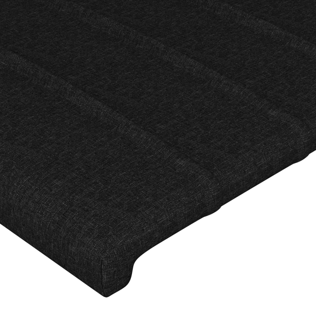 sengegavl med kanter 93x23x78/88 cm stof sort - Image 5