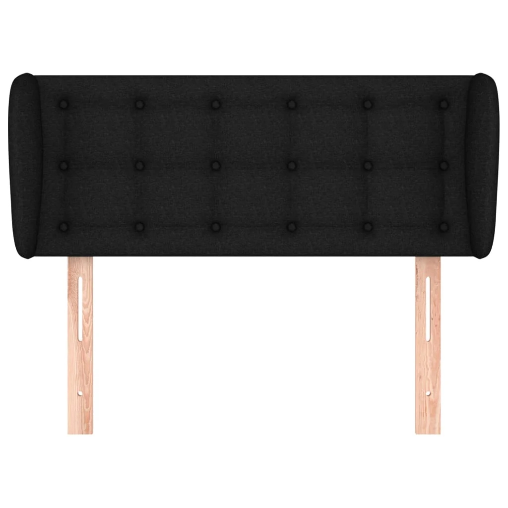 sengegavl med kanter 93x23x78/88 cm stof sort - Image 3