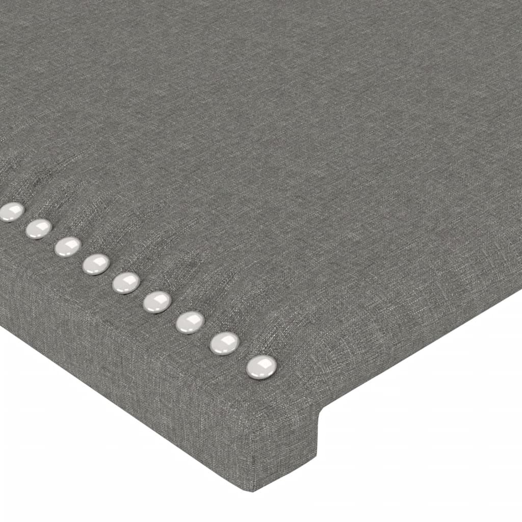 sengegavl med LED-lys 100x5x118/128 cm stof mørkegrå - Image 5