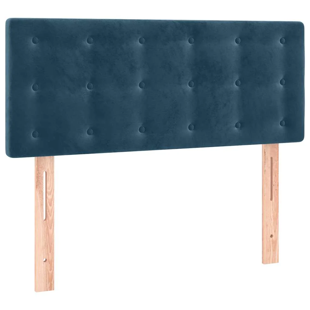 sengegavl med LED-lys 100x5x78/88 cm fløjl mørkeblå - Image 4