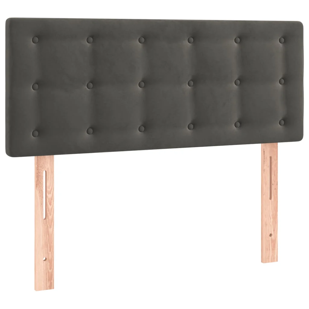 sengegavl med LED-lys 100x5x78/88 cm fløjl mørkegrå - Image 4