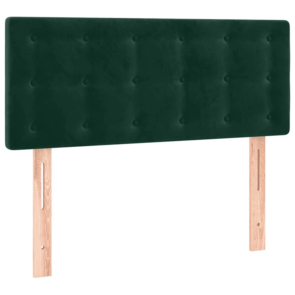 sengegavl med LED-lys 100x5x78/88 cm fløjl mørkegrøn - Image 4