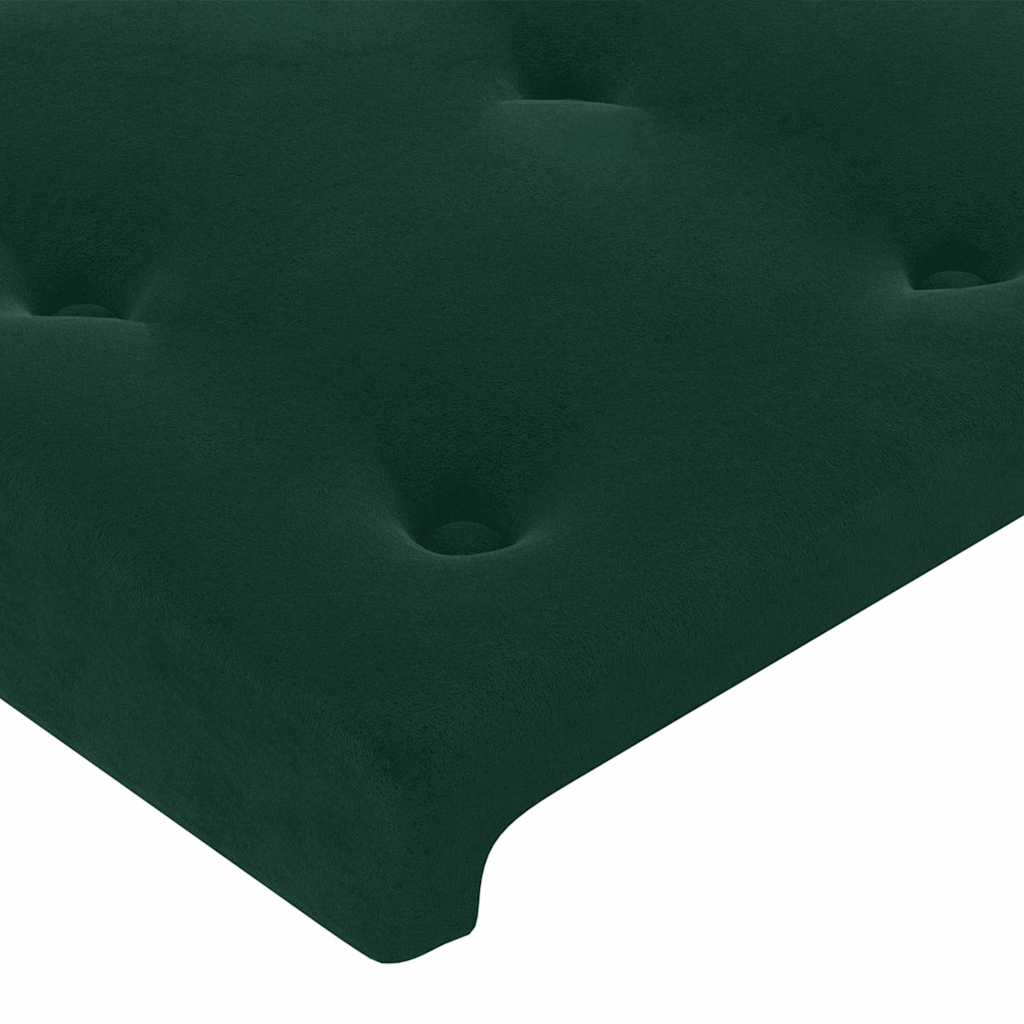 sengegavl med LED-lys 100x5x78/88 cm fløjl mørkegrøn - Image 5