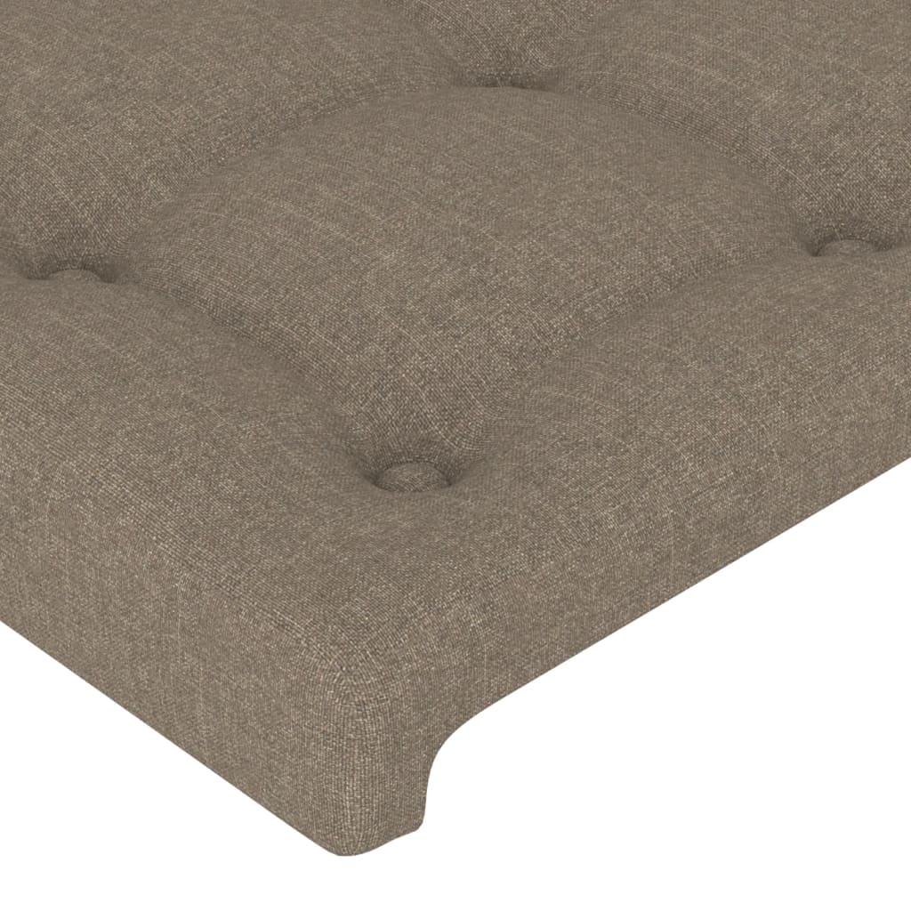 sengegavl med LED-lys 100x5x78/88 cm stof gråbrun - Image 5