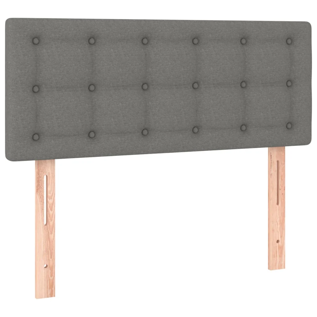 sengegavl med LED-lys 100x5x78/88 cm stof mørkegrå - Image 4